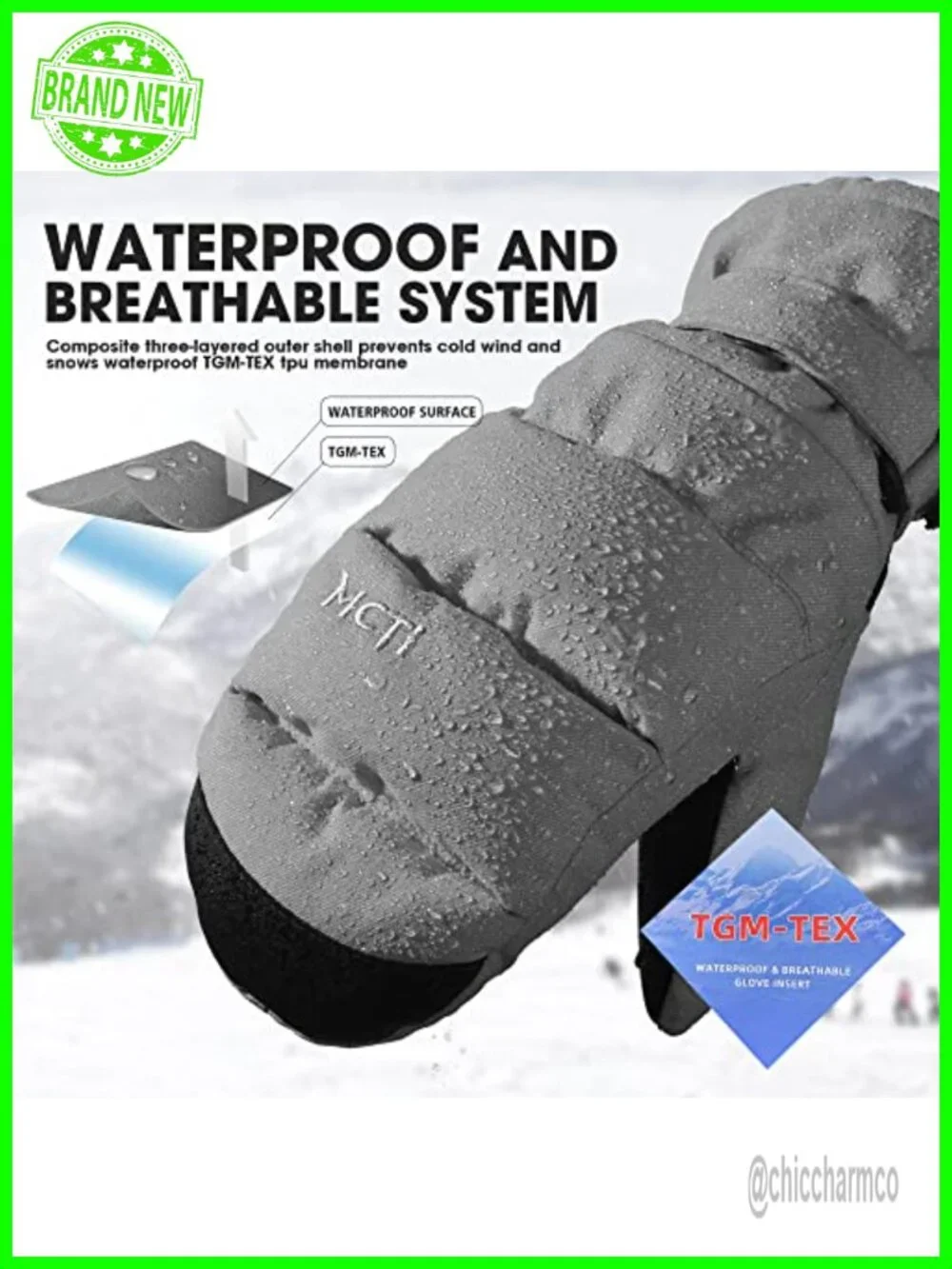 Waterproof Ski Mittens Women Winter Snow Gloves Thinsulate Touchscreen